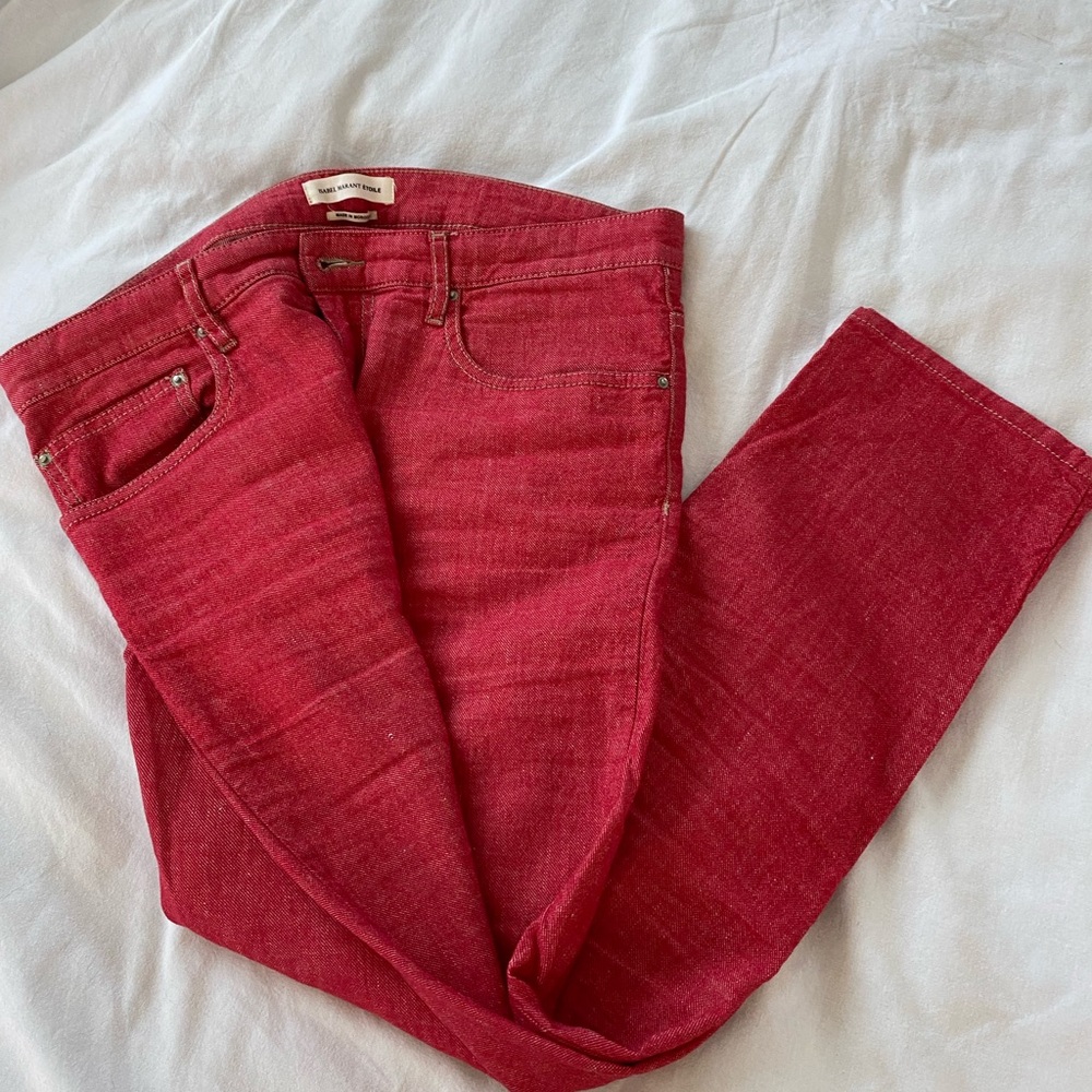 Isabel Marant Red Skinny Jeans Fashion-Forward Style